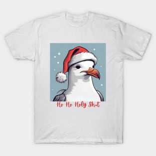 Funny Smug Seagull in a Santa Hat T-Shirt